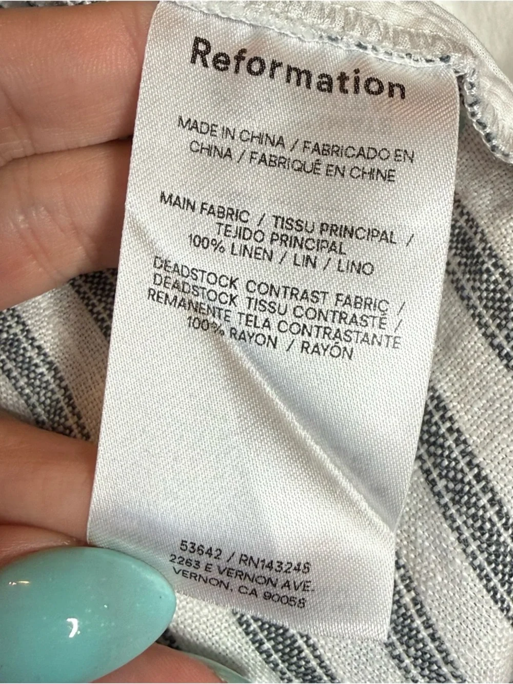 Reformation Fernando Linen Pants Striped Size 1X Plus